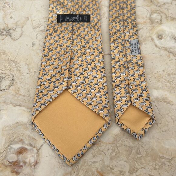 Hermes 100% Silk Duckies Print Tie - Picture 7 of 10